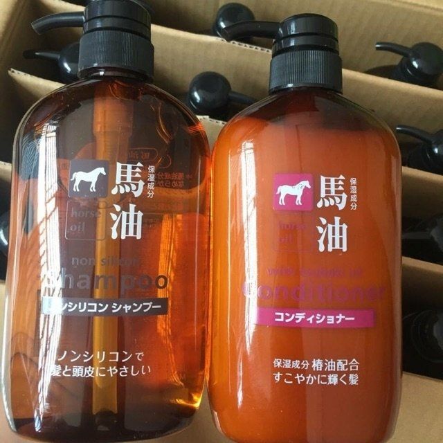 Bộ dầu gội xả mỡ ngựa Nhật bản Hokkaido Horse Oil 600ml Nhật Bản