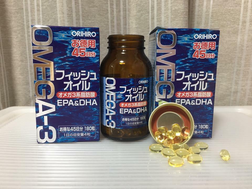 Viên uống dầu cá Omega 3 Orihiro 180 viên bổ mắt, phát triển trí não