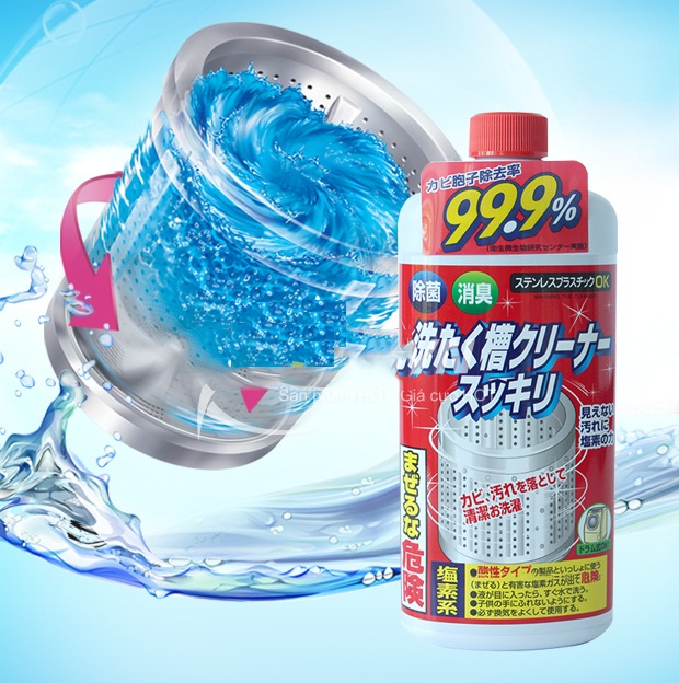 Nước tẩy vệ sinh lồng máy giặt Rocket 99,9% Nhật Bản