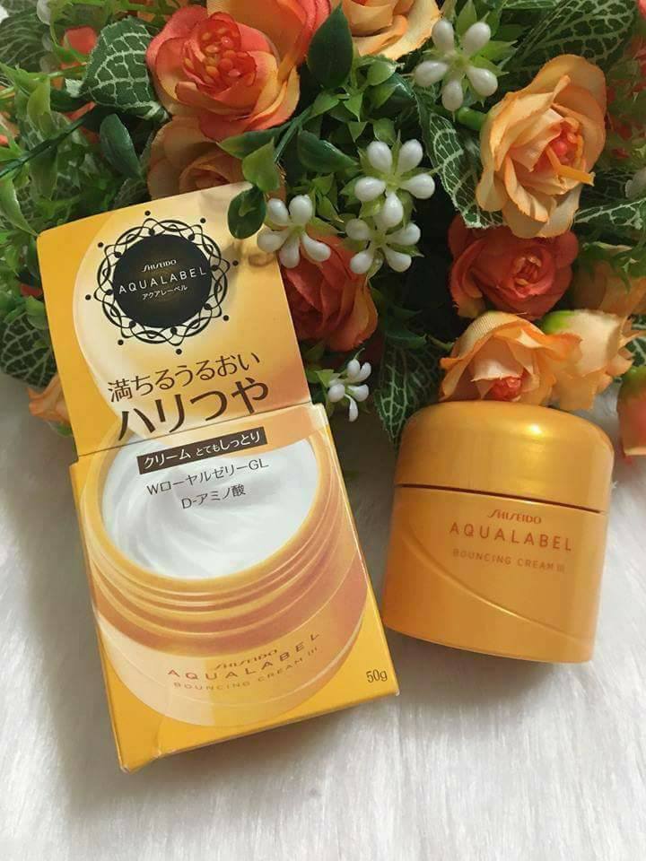 Kem dưỡng Shiseido Aqualabel Cream Ex màu vàng Nhật Bản