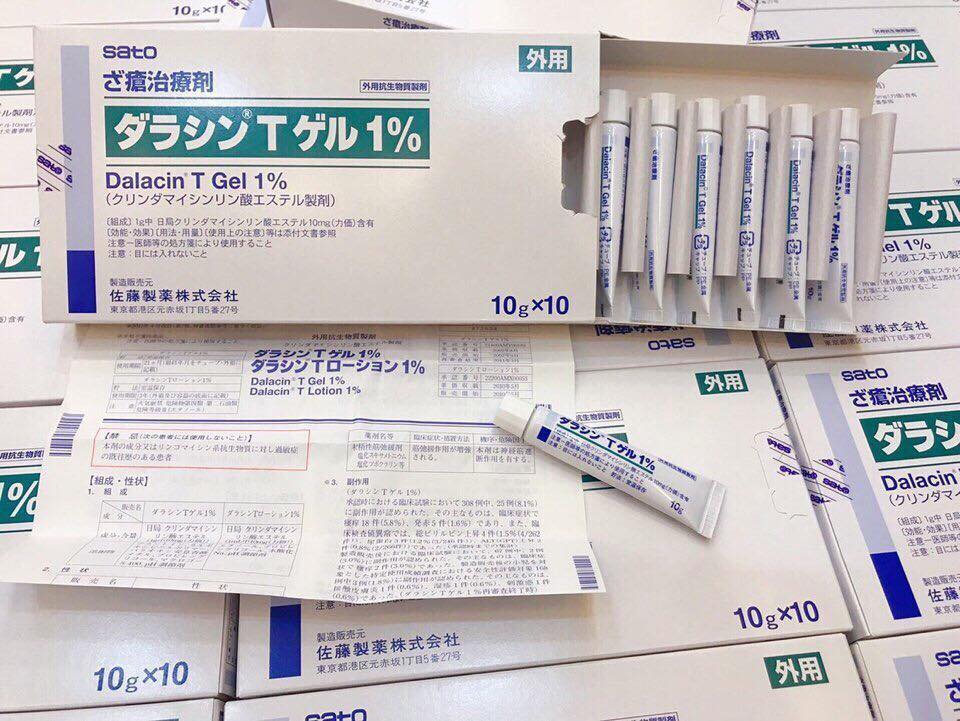 Kem trị mụn 1% Dalacin T Gel 10g Nhật Bản