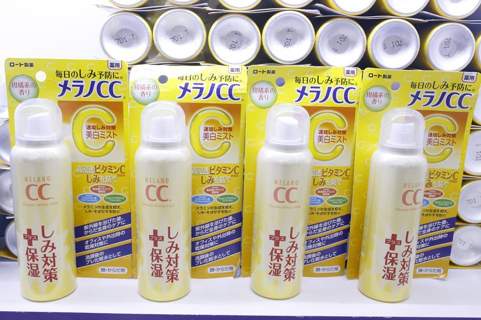 Xịt khoáng dưỡng trắng da CC Melano Rohto Whitening Mist Nhật Bản
